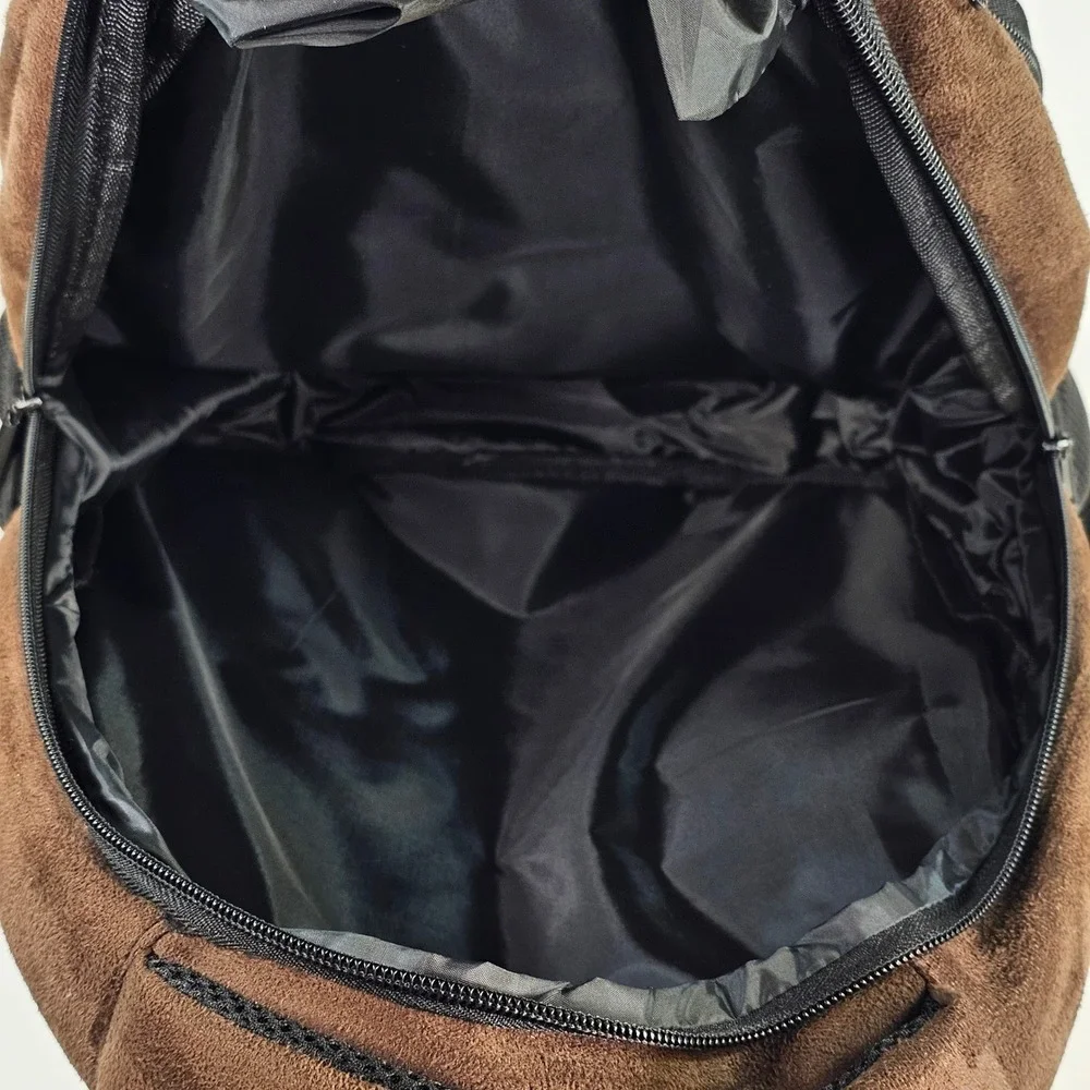 Belmond Hiram Bingham Backpack Brown Faux Suede Black Canvas Travel Bag Mens